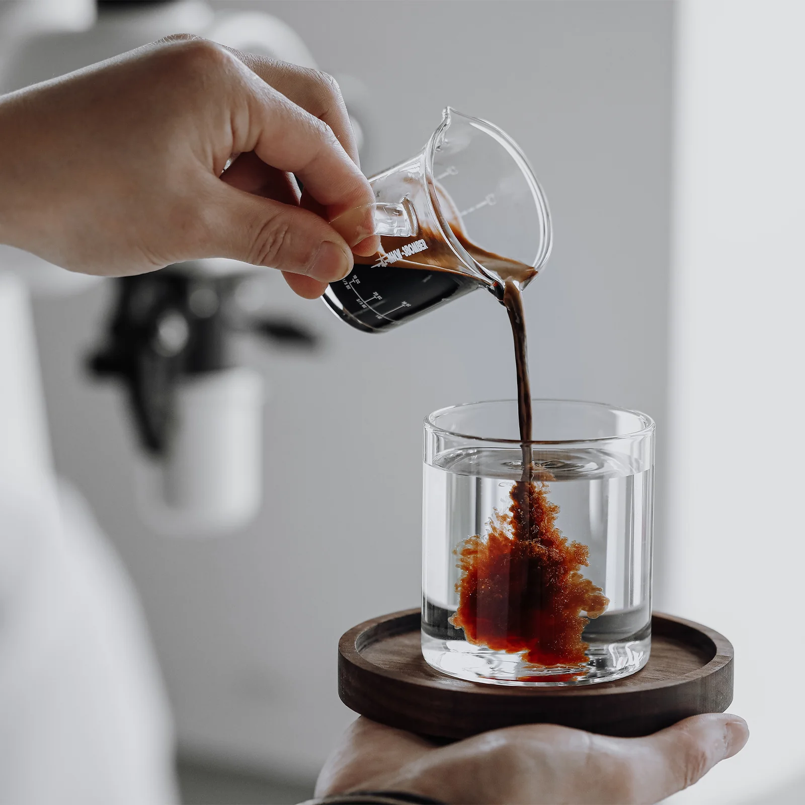 MHW-3BOMBER Double Spouts Espresso Coffee Measuring Cup 80ml - G5059