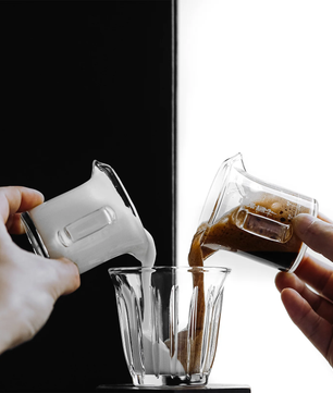 MHW-3BOMBER Double Spouts Espresso Coffee Measuring Cup 80ml - G5059