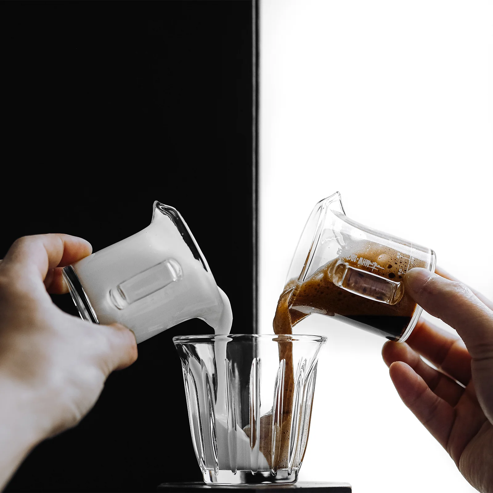 MHW-3BOMBER Double Spouts Espresso Coffee Measuring Cup 80ml - G5059