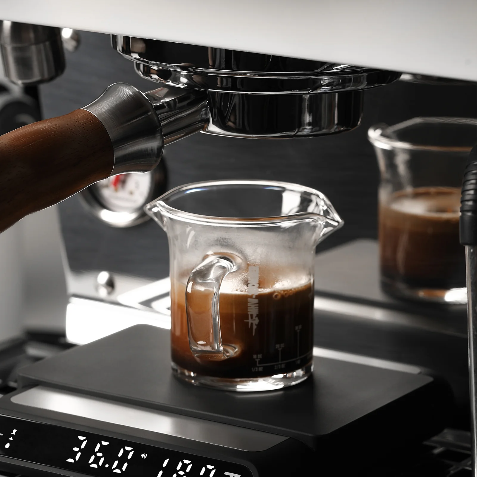 MHW-3BOMBER Double Spouts Espresso Coffee Measuring Cup 80ml - G5059