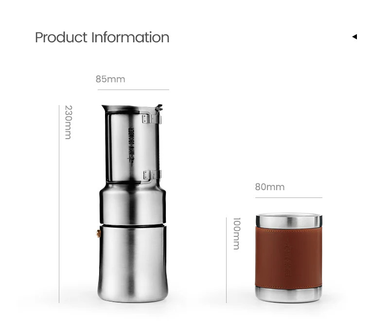 MHW-3BOMBER Stainless Steel MET Outdoor Espresso Moka Pot 350ml