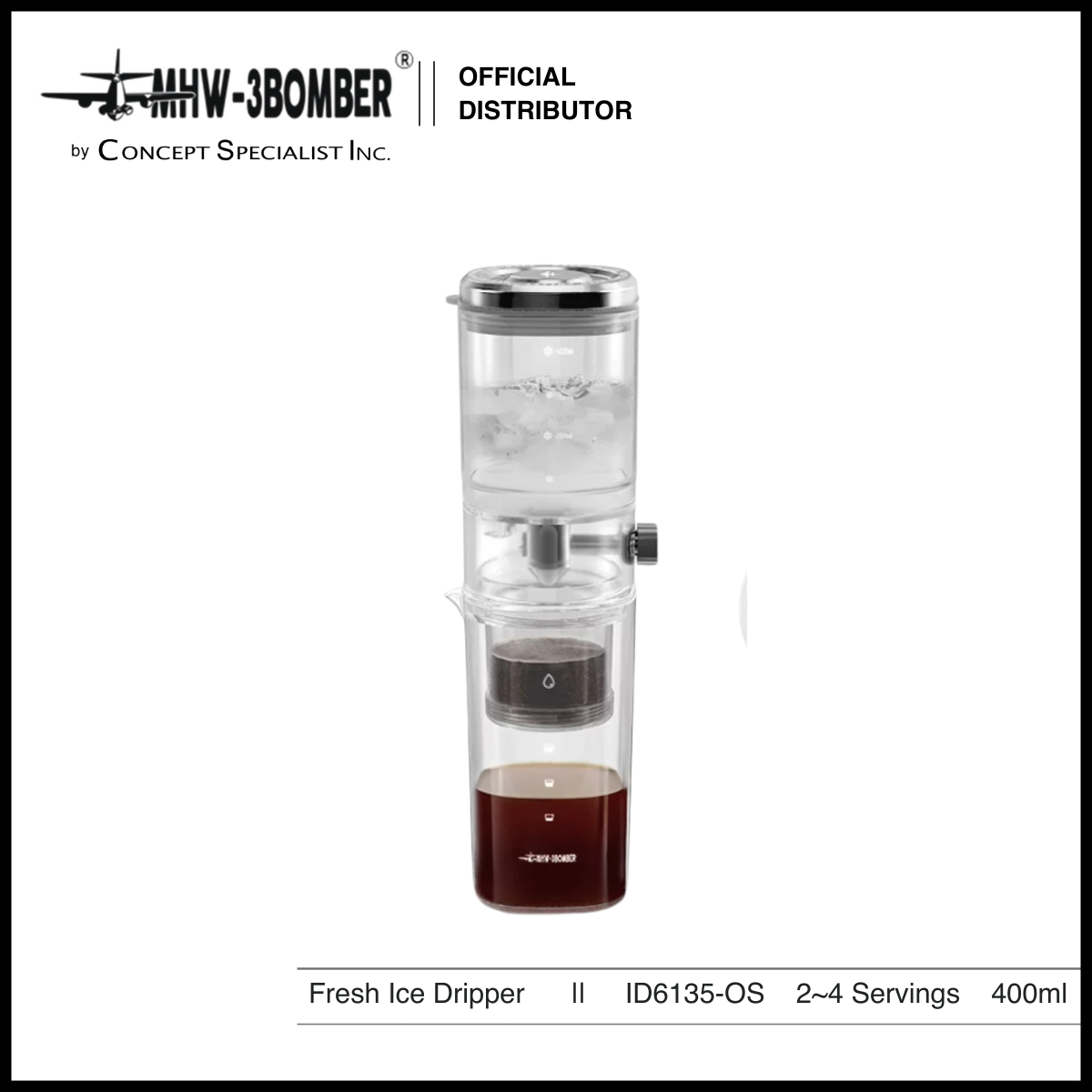 MHW-3BOMBER Fresh Ice Dripper Cold Drip Coffee Maker 400ml - ID6135-OS