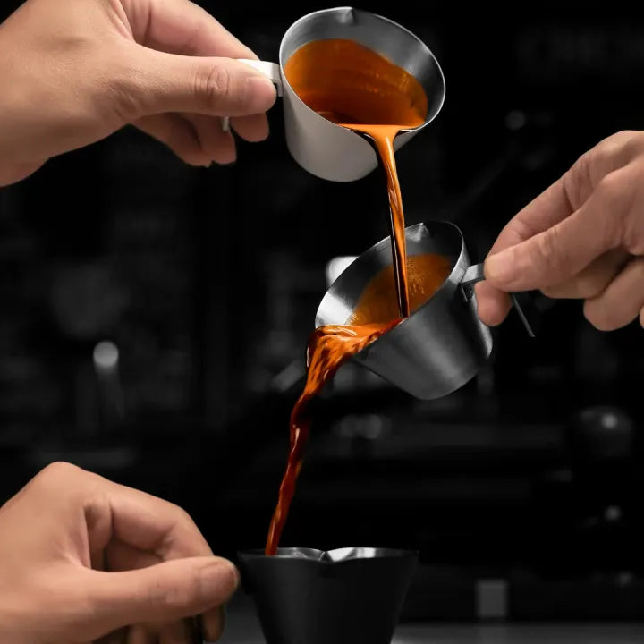 MHW-3BOMBER Stainless Steel Espresso Measuring Cup Double Spout Silver - G5146BL