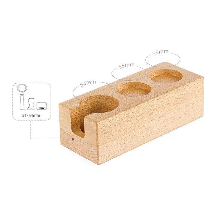 MHW-3BOMBER Wood Espresso Tamping Station Portafilter Holder 51-54mm - CH5414