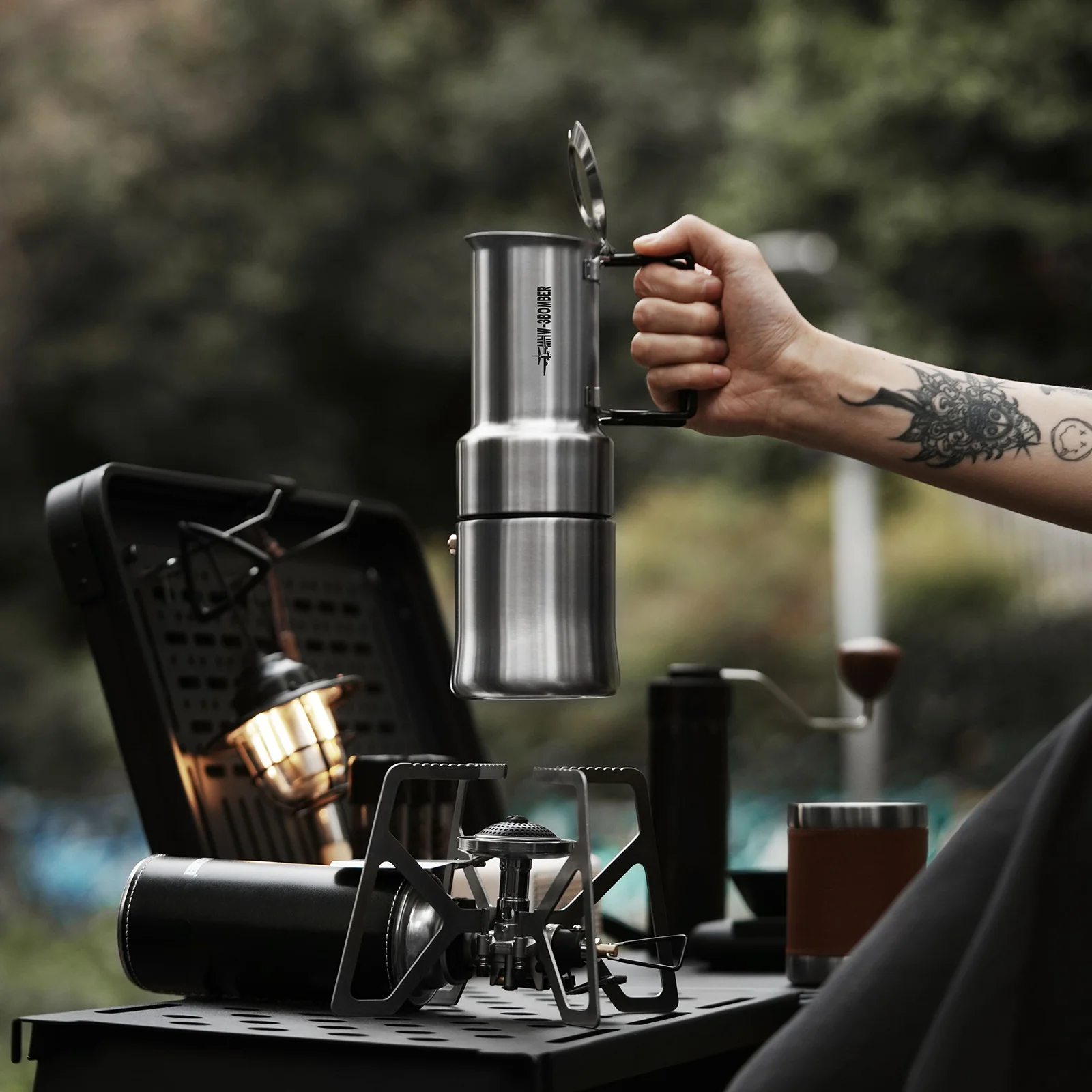 MHW-3BOMBER Stainless Steel MET Outdoor Espresso Moka Pot 350ml