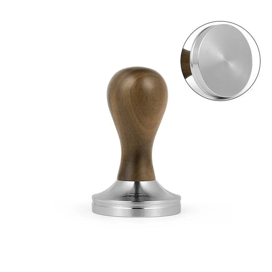 MHW-3BOMBER 58mm Walnut Flat Coffee Tamper Universal Espresso Tool