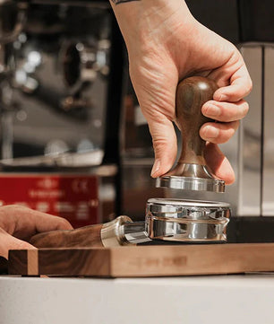 MHW-3BOMBER 58mm Walnut Flat Coffee Tamper Universal Espresso Tool