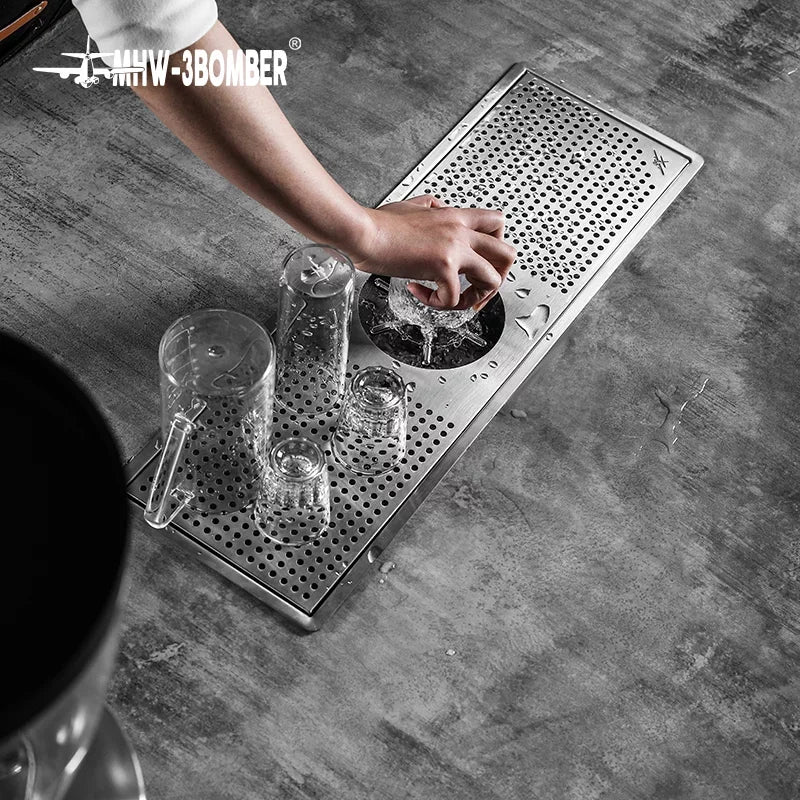 MHW-3BOMBER Embedded Stainless Steel Cup Rinser Glass/Pitcher Counter Mount - CW5425