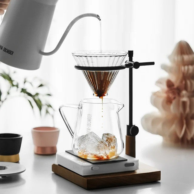 MHW-3BOMBER ELF Glass Coffee Dripper Transparent Borosilicate Pour Over Coffee Filter V60 Style