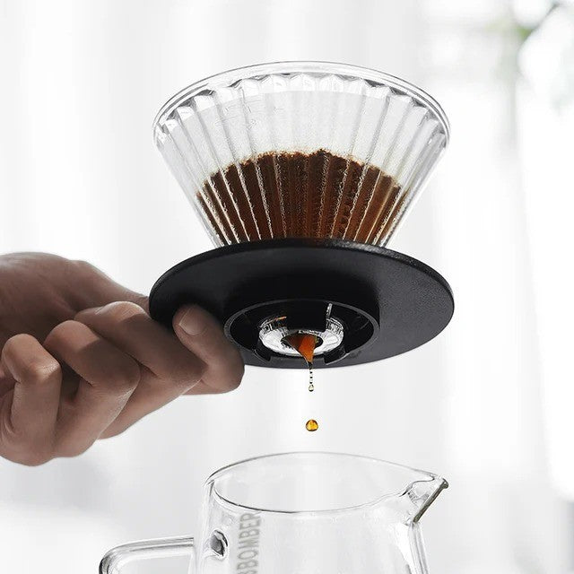MHW-3BOMBER ELF Glass Coffee Dripper Transparent Borosilicate Pour Over Coffee Filter V60 Style