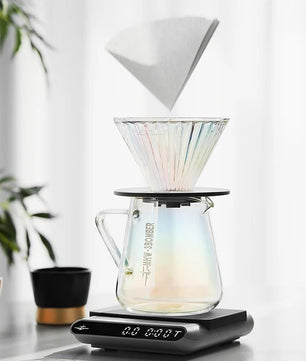 MHW-3BOMBER ELF Glass Coffee Dripper Transparent Borosilicate Pour Over Coffee Filter V60 Style