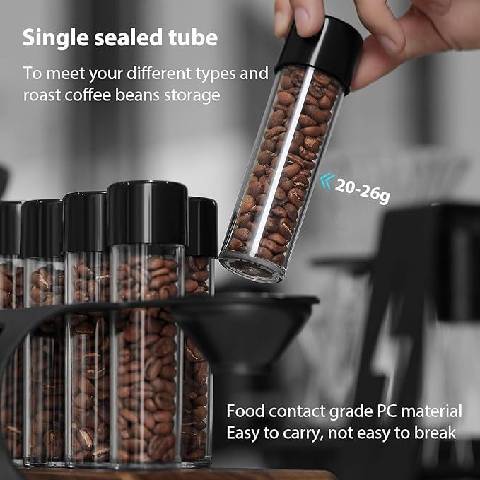 MHW-3BOMBER Coffee Energy Tube Set Single Dose Coffee Bean Storage Airtight Canister C5152