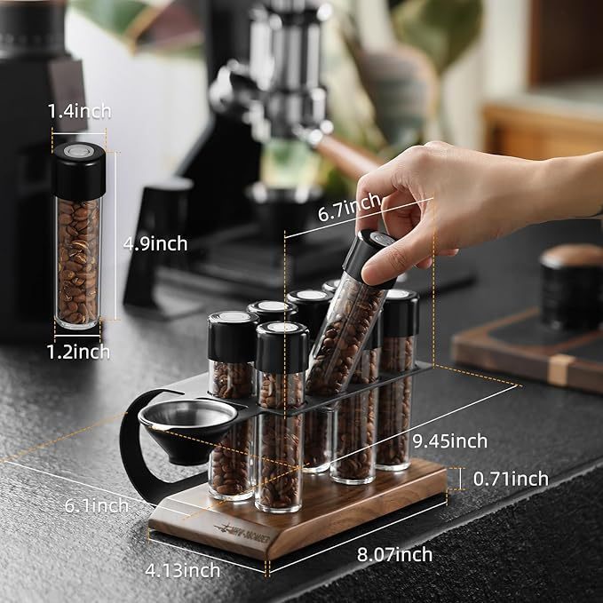 MHW-3BOMBER Coffee Energy Tube Set Single Dose Coffee Bean Storage Airtight Canister C5152
